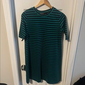 EUC Proof Black and Green Striped Dress Size XL